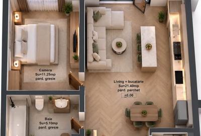 Apartament cu 2 camere în Bucium