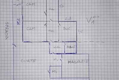 Casă cu 2 camere cu Teren 53 Mp în Central