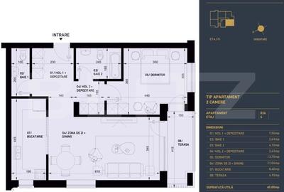 Apartament cu 2 camere în Valea Cetății