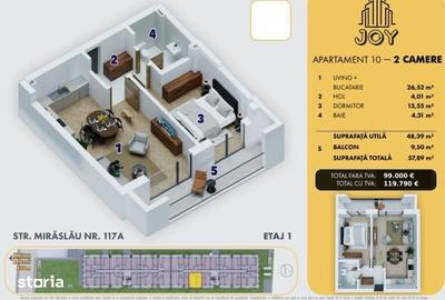 Apartament cu 2 camere în Central