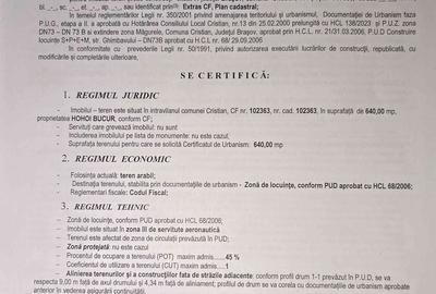Teren de 640 mp, în Cristian