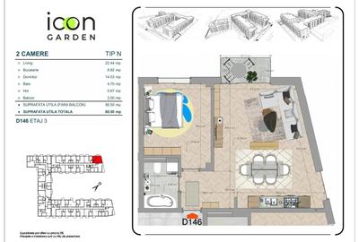Apartament cu 2 camere decomandat în Moșilor
