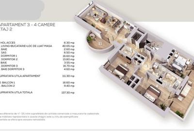 Apartament cu 4 camere decomandat, mobilat în Aviatorilor - 4