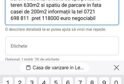 Casă cu 3 camere în Leșnic