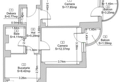 Apartament cu 2 camere decomandat în Mărăști