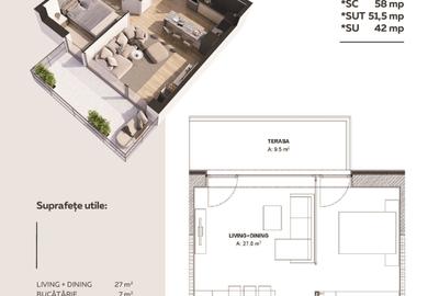 Apartament cu 2 camere decomandat în Aviației - 6