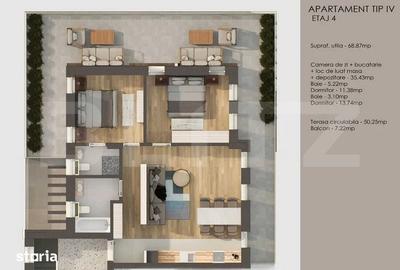 Apartament cu 3 camere în Tractorul