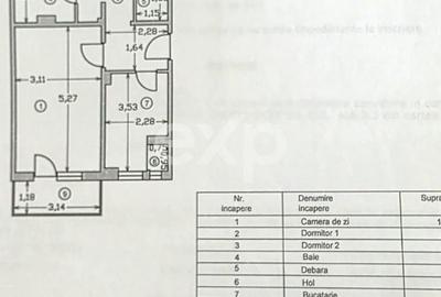 Apartament cu 3 camere decomandat în Eremia