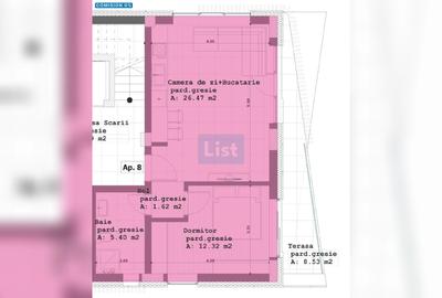 Apartament cu 2 camere decomandat în Republicii