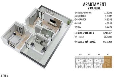 Apartament cu 2 camere decomandat în Sud-Est
