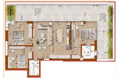 Apartament cu 4 camere decomandat, mobilat în Domenii - 34