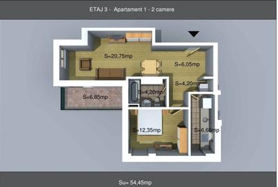 Apartament cu 2 camere decomandat în Chitila - 2