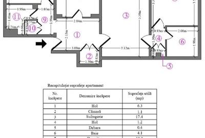Apartament cu 3 camere semidecomandat în Pantelimon