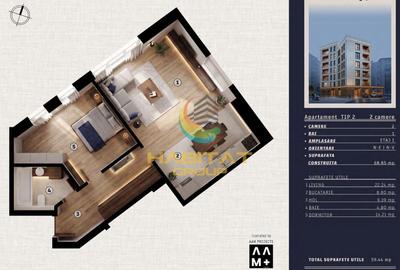 Apartament cu 2 camere semidecomandat în Tineretului