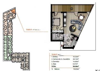 Apartament cu 2 camere semidecomandat în Sopor