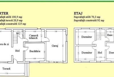 Casă cu 3 camere cu Teren 170 Mp în Brazi