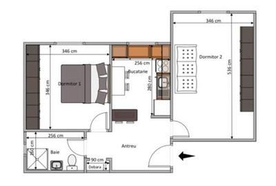 Apartament cu 2 camere decomandat în Dâmbul Rotund