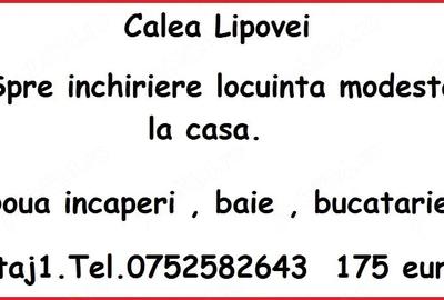 Garsonieră nedecomandată în Lipovei