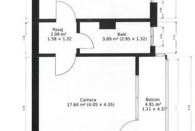 Apartament cu 2 camere în Micălaca