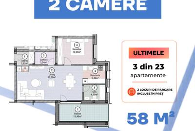 Apartament cu 2 camere în Moșnița Nouă
