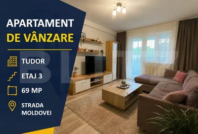 Apartament cu 3 camere decomandat, mobilat în Tudor