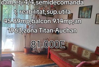 Apartament cu 2 camere semidecomandat în Titan - 5