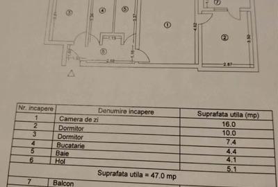 Apartament cu 3 camere semidecomandat în Central