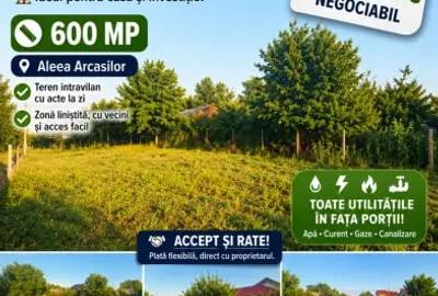 Teren de 600 mp, în Exterior Vest
