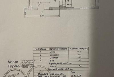 Apartament cu 2 camere în Centrul Civic