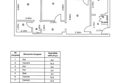 Apartament cu 3 camere semidecomandat în Țiglina 3