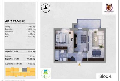 Apartament cu 2 camere decomandat în Central