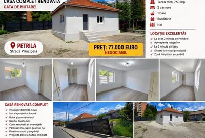 Casă cu 2 camere cu Teren 760 Mp în Central