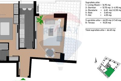 Apartament cu 2 camere decomandat, mobilat în Camil Ressu - 5