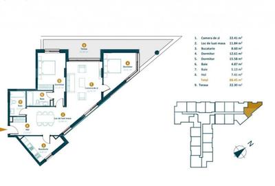 Apartament cu 3 camere semidecomandat în Între Lacuri