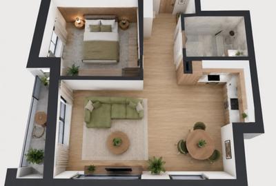Apartament cu 2 camere decomandat în Central