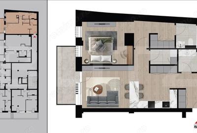 Apartament cu 2 camere decomandat în Dacia