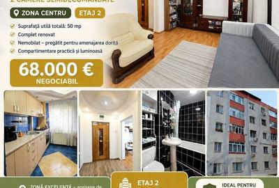 Apartament cu 2 camere semidecomandat în Central