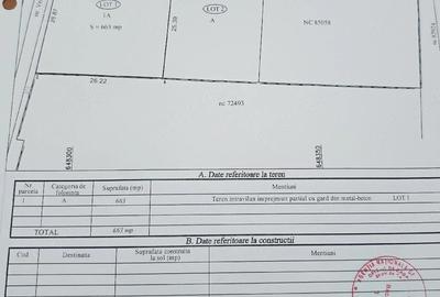 Teren de 663 mp, în Izvoare