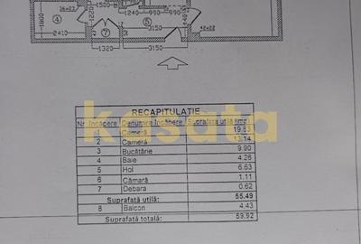 Apartament cu 2 camere în Tei