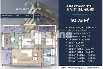 Apartament cu 3 camere decomandat în Central