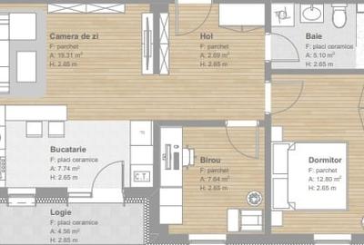 Apartament cu 3 camere semidecomandat în Florești - 4