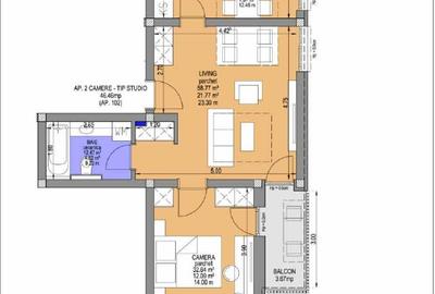 Apartament cu 2 camere semidecomandat în Central - 5