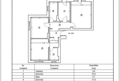 Apartament cu 3 camere decomandat în Ștefăneștii de Jos