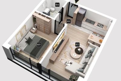 Apartament cu 2 camere în Chiajna
