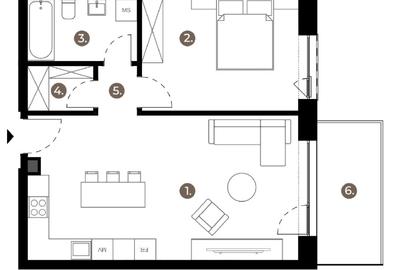 Apartament cu 2 camere în Gară - 1