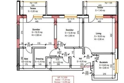Apartament cu 3 camere în Central - 1