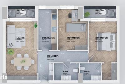 Apartament cu 3 camere decomandat în Tătărași