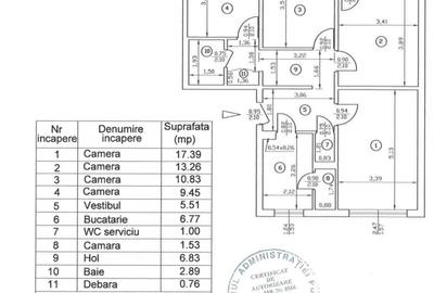 Apartament cu 4 camere decomandat în Militari