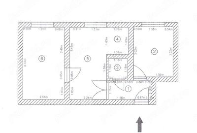 Apartament cu 3 camere semidecomandat în Rahova
