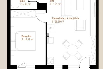 Apartament cu 2 camere semidecomandat în Florești - 4